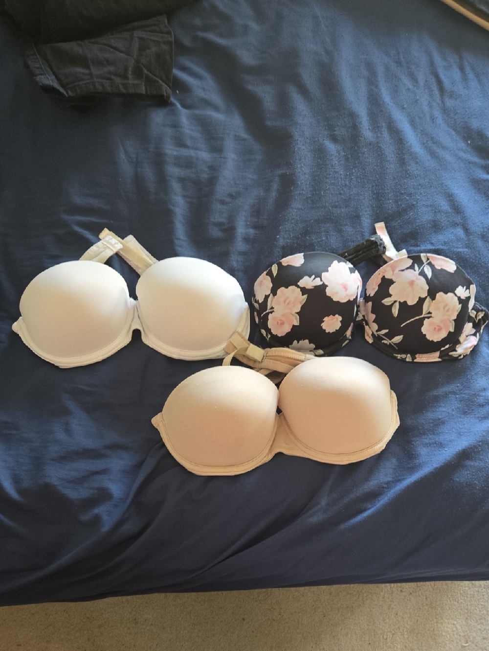 Strapless Bra Bundle - Floral, Beige, White